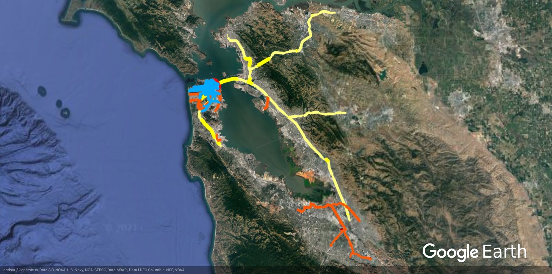 San Francisco i Oakland - przykład - powiększ obraz