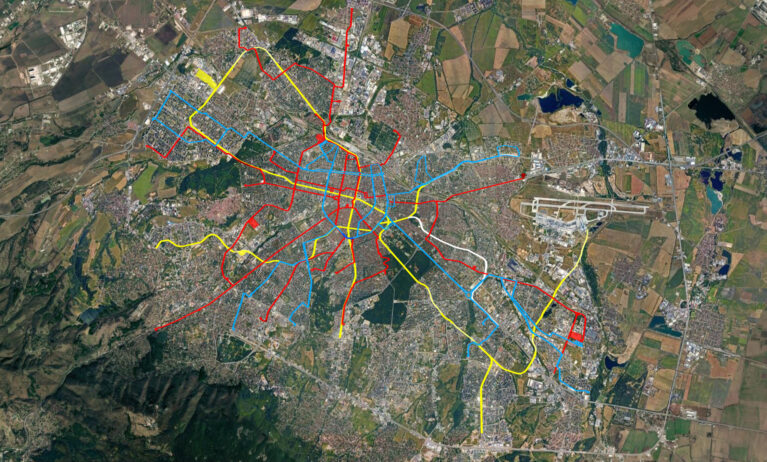 Sofia - przykład wyglądu nakładki w Google Earth nakładka - przykład